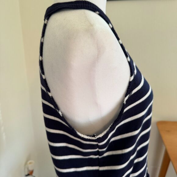 Aerie Blue and White Striped Cotton Blend Sweater Tank Top Size S - Picture 3 of 6